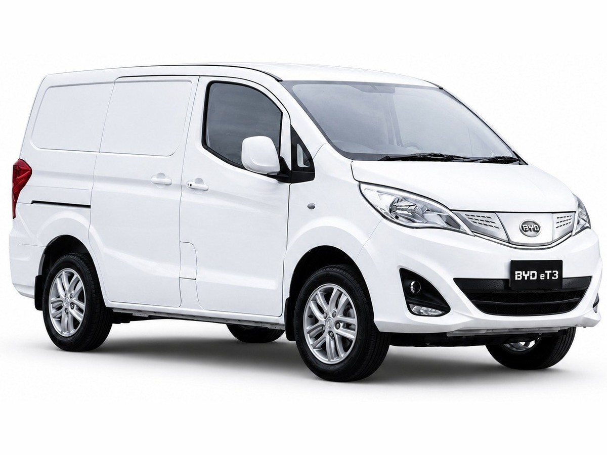 BYD ET3 — BYD electric commercial van, Panel van — 280 km WLTP urban range, 44.9 kWh battery, 100 kW / 180 Nm.